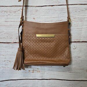 #233 Tignanello Brown Leather Woven Crossbody Bag – NWOT